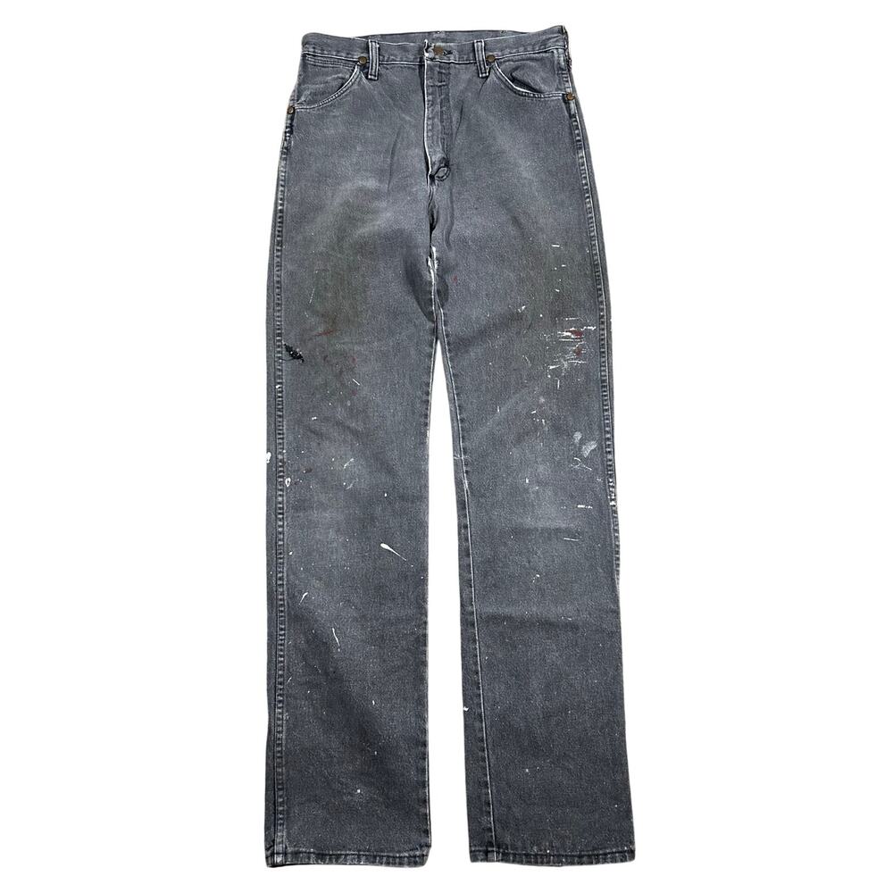 Vintage 80s Wrangler Cowboy Cut Jeans 31x36 13MWZ Gray Distressed USA Made